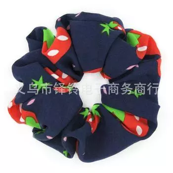 Duo Bell, головной убор с принтом, тканевая повязка для волос с изображением большой клубники, простая и свежая, тканевая повязка на голову с высокой эластичностью темно-синий