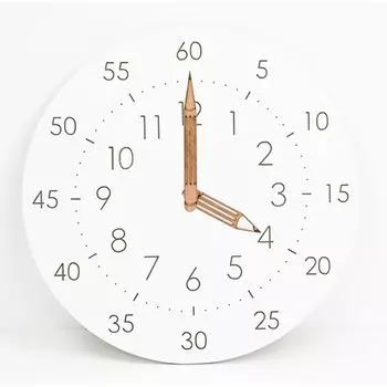 DUOGIO настенные обучающие аналоговые карандаши с непрерывной секундой, легко читаемые, диаметр, работающие от батареек, настенные часы для детей, живые, белые часы, аналоговые,
