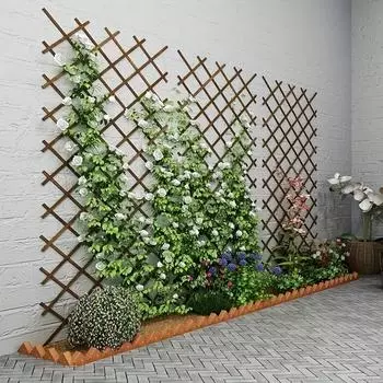 Прочный раздвижной деревянный садовый забор с решеткой - нержавеющее натуральное деревянное уличное украшение, подходит для дворов и декора двора 17.32inch