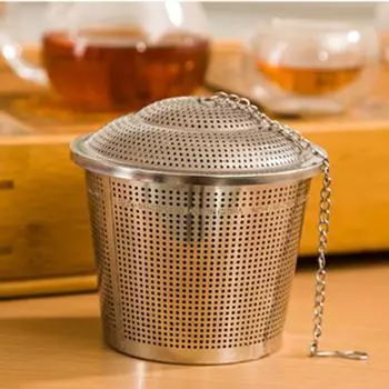Durable 4 Sizes Silver Reusable Stainless Mesh Herbal Ball Tea Spice Strainer Teakettle Locking Tea Filter Infuser Spice S серебряный
