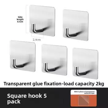 Durable Adhesive Hooks Set With Stainless Steel Finish For Wall Storage Tool