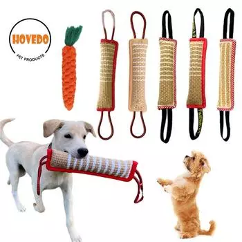 Durable Dog Training Tug Toy Dog Bite Stick Pillow Puppy Toy with Rope Handles Large Dog Training Interactive Play Chewing Toys