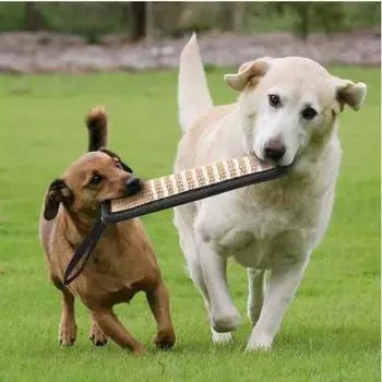 Durable Dog Training Tug Toy Dog Bite Stick Pillow Puppy Toy with Rope Handles Large Dog Training Interactive Play Chewing Toys чёрный