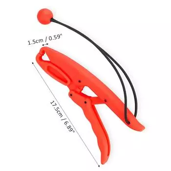 Durable Floating Fish Lip Grip Gripper Grabber with Elastic Lanyard Fishing Tackle(Red L)