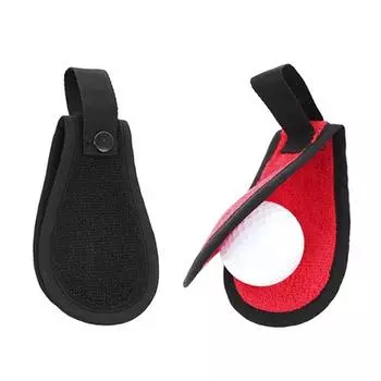 Durable Golf Ball Cleaner Portable Pocket Size Compact Effortless Golf Ball Club Cleaner Washer Pouch for Golfing красный
