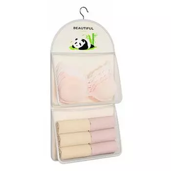 Durable Hanging Mesh Bag Large Capacity Underwear Socks Pouch Portable Storage Mesh Bag Panda-Second Floor