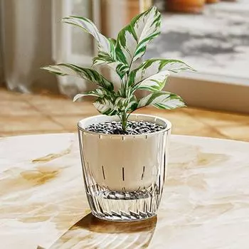 Durable Hydroponic Vessel Transparent Flower Vase Desktop Bonsai Decor Seedling Tray Hydroponic S белый