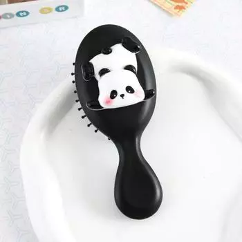 Durable Massage Comb Anti Static Panda Hair Brush Portable Animal Airbag Hair Comb Outdoor Black-Style D