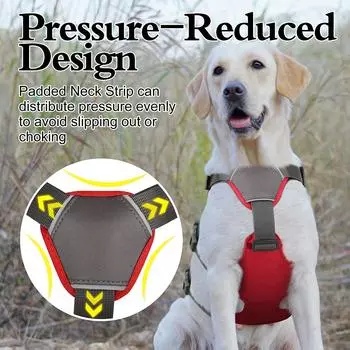 Durable Nylon Medium Large Dog Harness Reflective Safety Training Walking Chest Vest With Handle Waterproof Dogs Harness 2XS красный