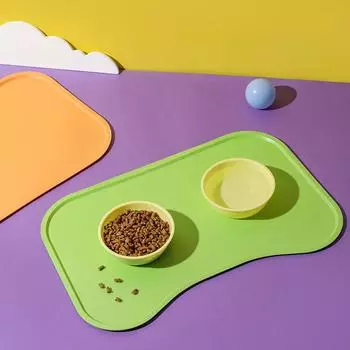 Durable Pet Food Mat Fresh Pet Cat Dog Bowl Mats Silicone Waterproof Mat for Cat Dog Puppy Kitten Feeding Cushion Pet Supplies жёлтый