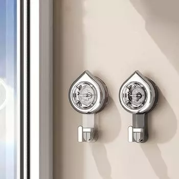 Durable Plastic Suction Cup Hooks Wall-mounted Free Punch Shower Towel Rack Traceless Waterproof Cabinet Storage Hook Kitchen серый