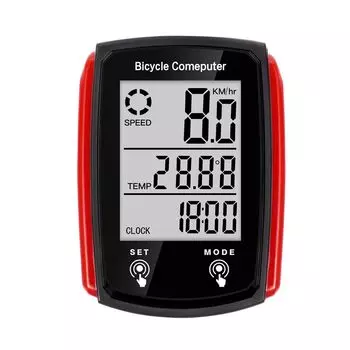 Durable Road Bike Mountain Bike Bike Speedometer 19 Functions Code Meter CNC Bicycle Odometer красный