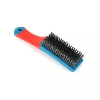 Durable Stainless Steel Small Wire Brush Silicone Handle Red and Blue Paint Removal Tool Scratch Brushes Cleaning Metal Rust красный