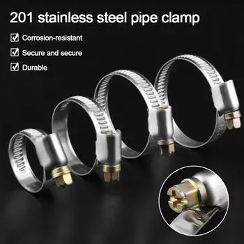 Durable Throat Hoop Stainless Steel Pipe Clamp Fastener Pipe Clip Car Fuel Hose 8-12mm