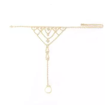 Durable Toe Ring Rhinestone Foot Chain Luxurious Water Drop Anklet High Heels