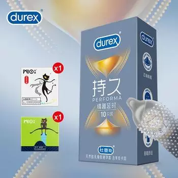 Durex безопасный презерватив с задержкой в рубчик в горошек, долговечные товары для секса с рукавами для пениса со смазкой L