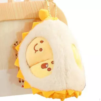 Durian Plush Toy Stuffed Doll Pendant Home Decor Comfortable Cute Peeling Bag