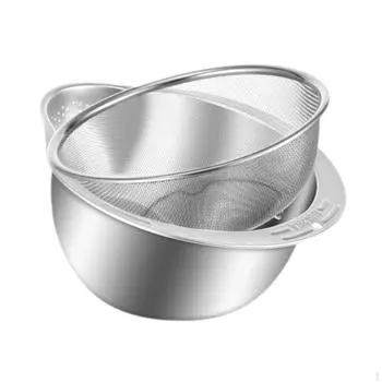 Дуршлаг, 2 шт., ситечко для смешивания, универсальное кухонное сито из нержавеющей стали серебряный