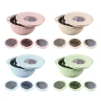 Дуршлаг 4 в 1 с нарезными инструментами. Вращающийся фильтр. 2-слойная эргономичная ручка из нержавеющей стали. Green