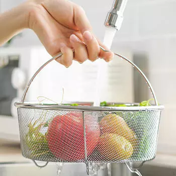 Дуршлаг для фруктов и овощей, корзина с защитой от ожогов, сливная вставка для домашнего использования, товары для магазинов 20cm
