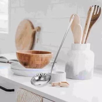 Дуршлаг для супа в горячем горшке Кухонная посуда Посуда для хот-пота Пищевое сито Половник Ложка Ложки для масла для готовки Портативный 30.00X8.00X8.00CM серебряный