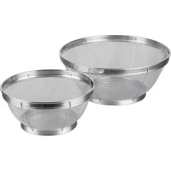 Дуршлаг для сушки зубов риса Wahei Freiz, набор из 2 шт. 18 см 24 см Kachikore RE-7468 серебряный