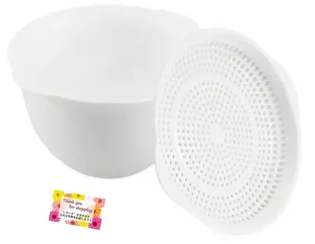 Дуршлаг и миска для приготовления и смешивания в одной миске емкостью [совместимо с микроволновой печью] набор, слив, подогрев, 1,1 л (1) белый