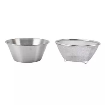 Дуршлаг из нержавеющей стали 304 с миской для смешивания, портативный кухонный микропористый дуршлаг для мытья