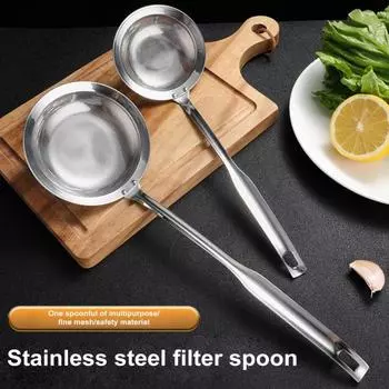 Дуршлаг из нержавеющей стали Ложка-сито Мелкая сетка Фильтр для масла Пищевой фильтр 10cm A