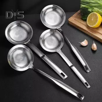 Дуршлаг из нержавеющей стали, ложка, сито с мелкой сеткой, фильтр для масла, пищевое сито, кухонный гаджет, длинная ручка, мелкое сито для супа, чая, кофе 10cm A