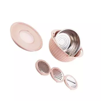 Дуршлаг из нержавеющей стали, многофункциональный кухонный инструмент для пищевых продуктов, 1 слот для дуршлага розовый