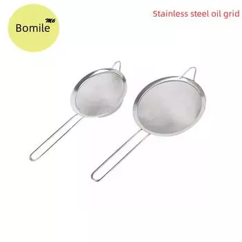 Дуршлаг из нержавеющей стали с антимагнитным покрытием и решеткой для масла из саржевого полотна с широкими краями, 8 см-24 см 8cm thickened pointed ear oil grid