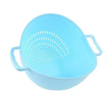 Дуршлаг Мойка для риса Кухонные инструменты Контейнер для мытья овощей Корзина Симпатичный Large синий