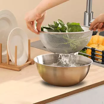 Дуршлаг, набор из 2 предметов, сито для еды, большая емкость, универсальное использование для кухни