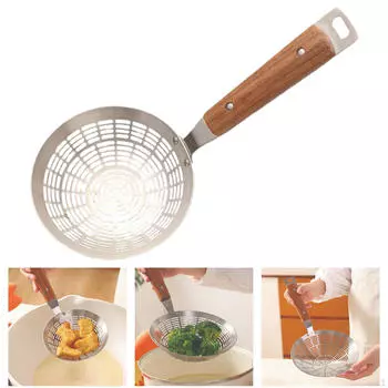 Дуршлаг-половник из нержавеющей стали, кухонная утварь, дуршлаг, ложка с прорезями для приготовления пельменей, бланширования small