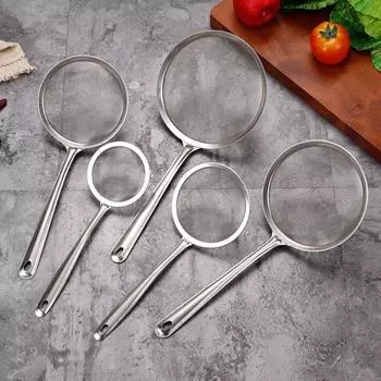 Дуршлаг-сито, удобный без заусенцев, пищевой дуршлаг, портативный сито для приготовления пищи, ложка-сито, совок, кухонные принадлежности 8 cm