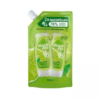 duschdas shower gel lime & mint refill pack 500ml