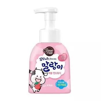 Душ Mate Malang Cow Pure Bubble для мытья рук с клубникой, 300 мл, 1 корейская косметика