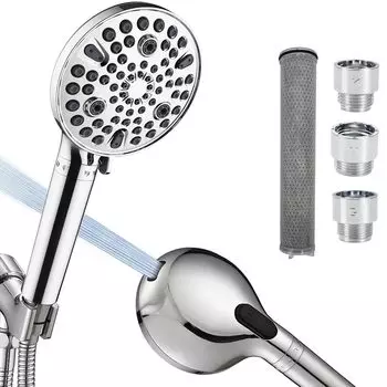 Душ с мелкой пузырьковой пеной CoolWAY Organic Удаление хлора Микро Нано Вода Активация тепла 10 уровней давления потока воды Очистка воды Душ