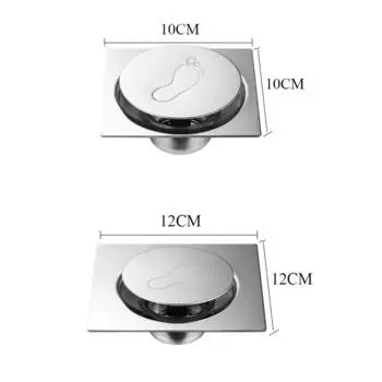 Душ в отеле Легко очищаемая ванная комната Прыгающий прочный чехол для мусора Слив в пол Дезодорант Серебряная педаль 10*10cm