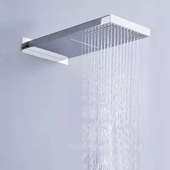 Душевая головка Bakala Luxury Rain&Waterfall, смеситель для душа из нержавеющей стали, двухходовой смесительный клапан, хромированная отделка, хромированный