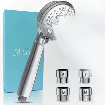 Душевая головка MAVENI FINE BUBBLE mini Micro Nano Bubble Mist с высоким давлением воды Nano Bubble Ultra Fine Bubble Fine Bubble One 6-ступенчатый адаптер для режима белый