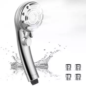 Душевая головка Micro Nano Bubble, новая модель, 6 уровней потока воды, супер микро, повышенная экономия воды, душ, остановка подачи воды при ультра мелком пузырьковом душе серебряный
