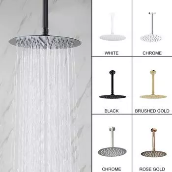 Душевая головка Rain из розового золота, потолочная, 10 дюймов, круглая, для ванной комнаты, тонкая, с душевой лейкой, аксессуары для смесителя