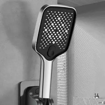 Душевая головка Rain с 4 режимами, большая панель, ручной распылитель, мощная моющая душевая головка под давлением чёрный