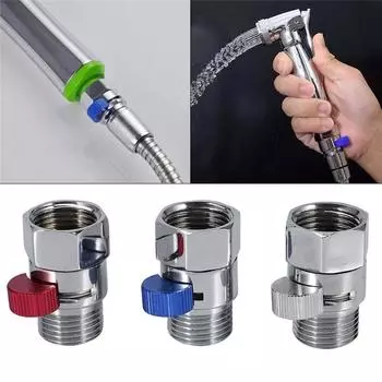 Душевая головка с быстрым переключением, впускной клапан для горячей и холодной воды из сплава, запорный клапан для водонагревателя в ванной комнате, переключатель с регулятором остановки воды серебряный