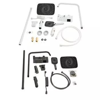 Душевая головка с дождевой насадкой, кнопка, высокое давление, несколько режимов распыления воды, душевая система для ванны White