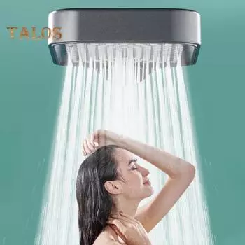 Душевая головка с фильтром высокого давления с ручным управлением, 4 режима подачи воды, силиконовый выпускной патрубок, устойчивый к засорам, герметичная душевая насадка чёрный