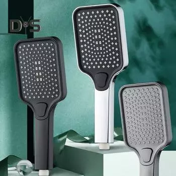 Душевая головка с фильтром высокого давления с ручным управлением, 4 режима подачи воды, силиконовый выпускной патрубок, устойчивый к засорам, герметичная душевая насадка серый