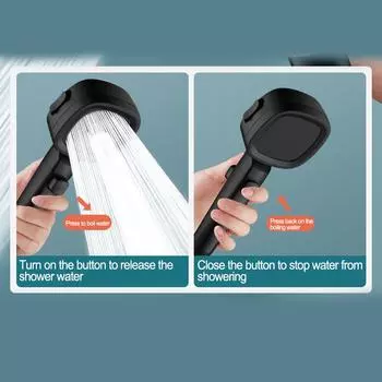 Душевая головка с переключателем 260100MM 3 режима Фильтрованный серебряный